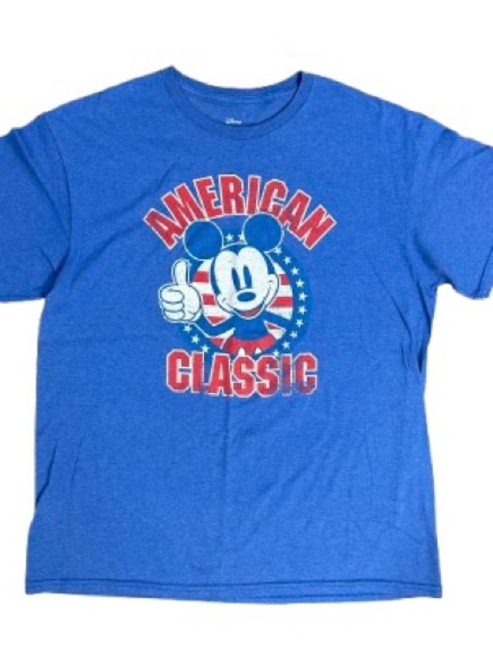 Disney Mickey Mouse American Classic Blue T-Shirt Mens L Unisex Retro 4th July